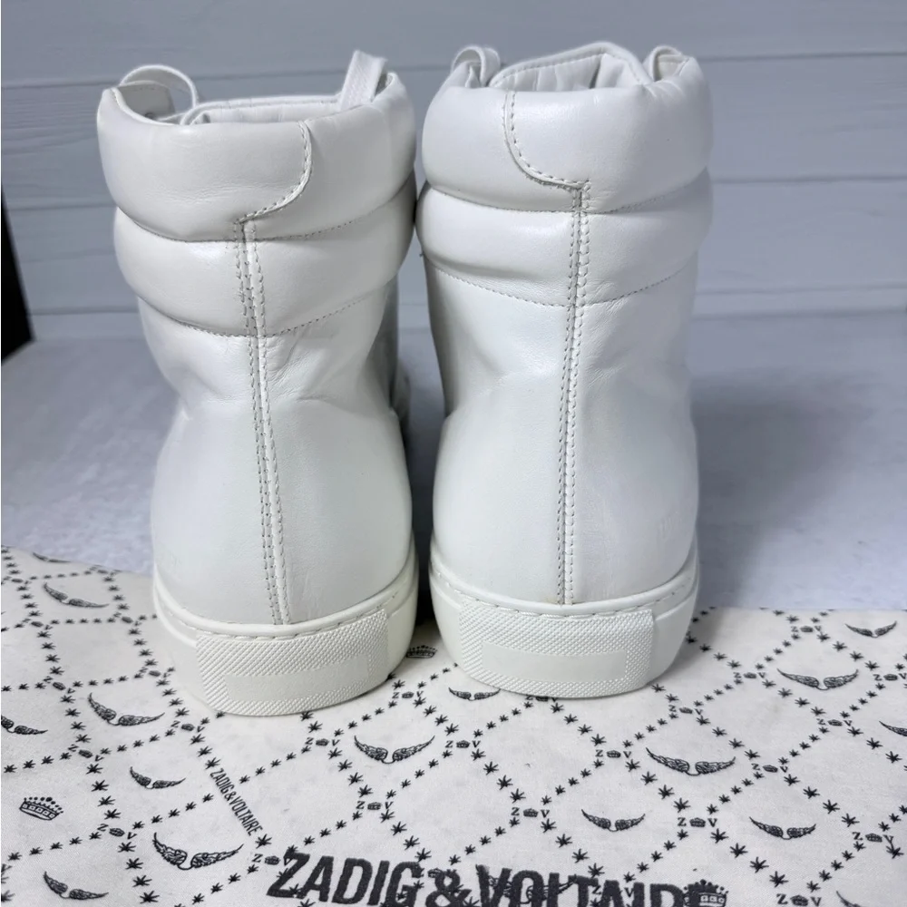 Zadig & Voltaire‎ Men’s Sneakers White Leather High-Top Size FR 43 (US 10)